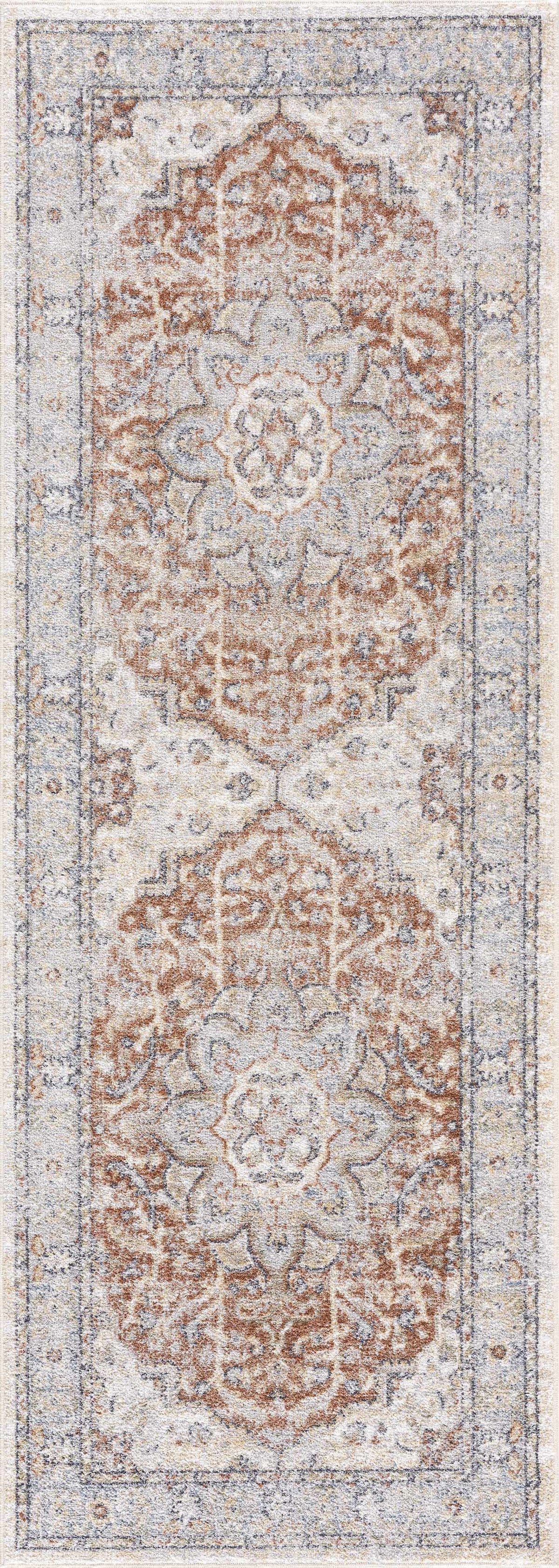Emke Machine Washable Flat Pile Rug In Navy Pattern