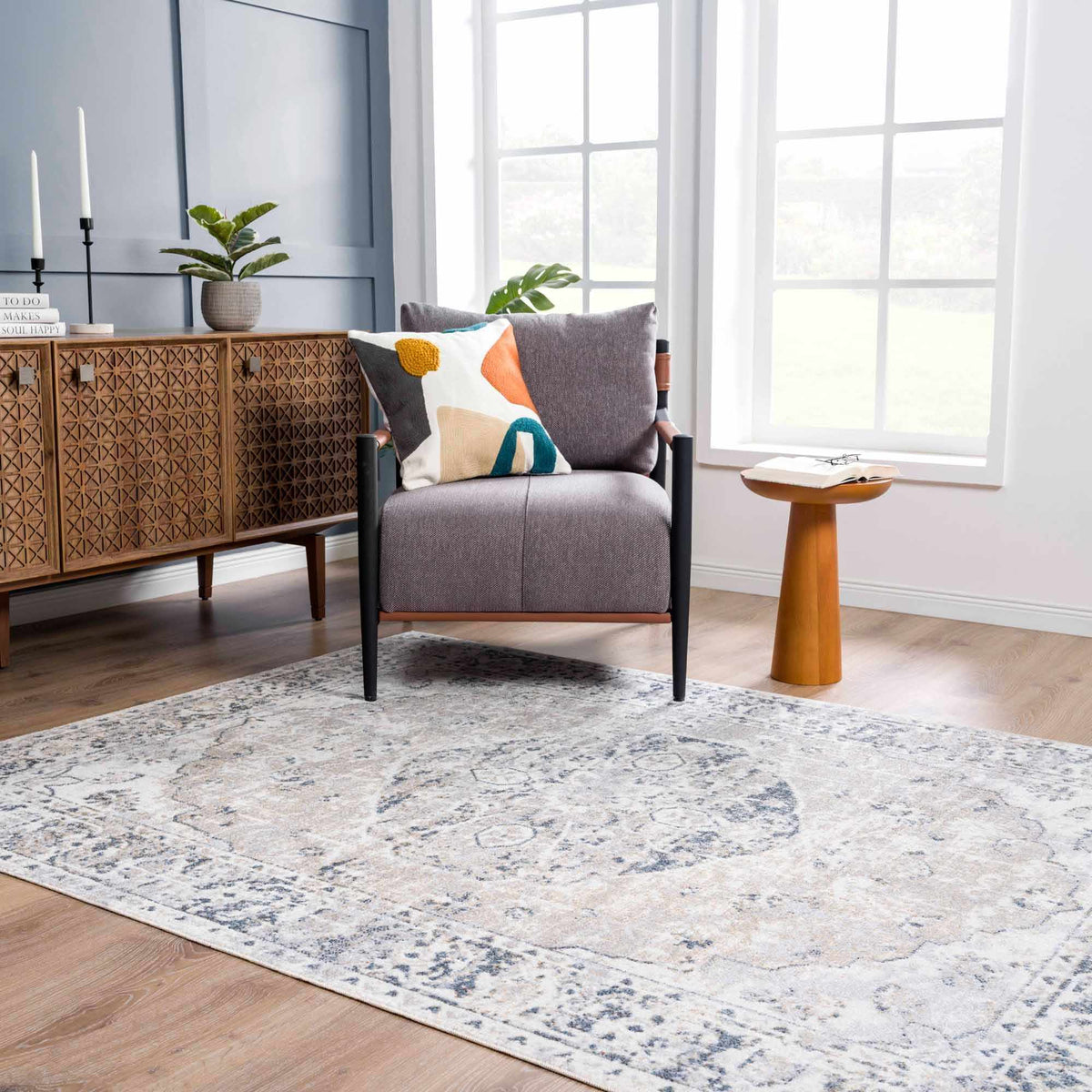 Rudo Elegant Machine Washable Flat Pile Floor Rug