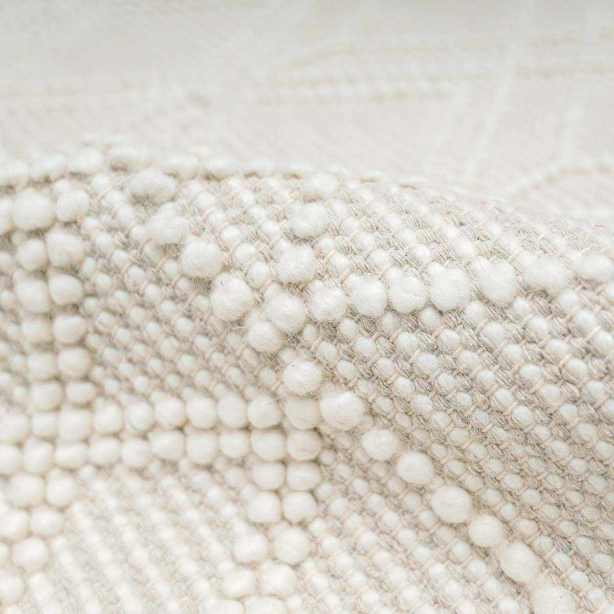 Ramsbury Trellis Weave Hand Woven Wool Blend Rug In Beige
