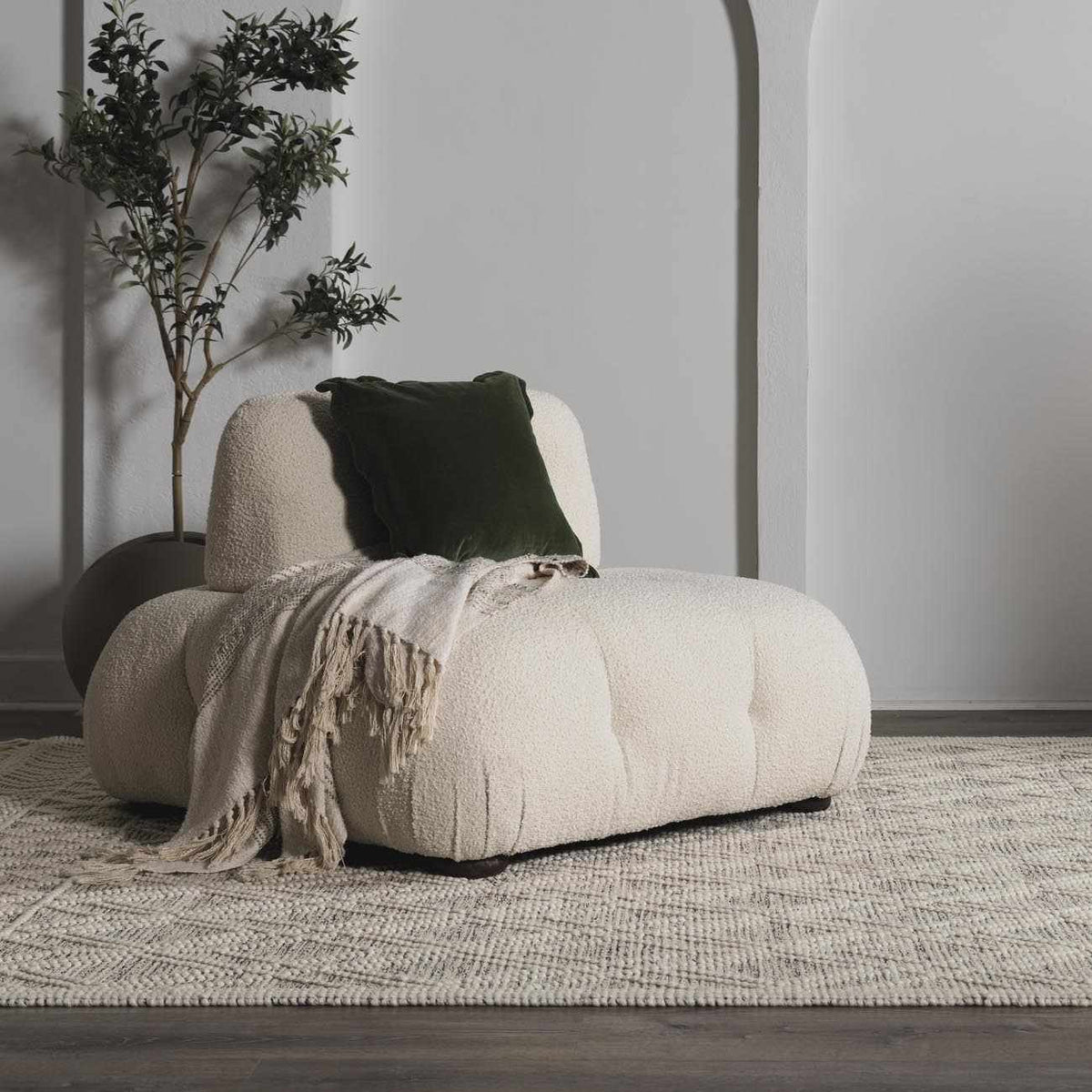 Ramsbury Trellis Weave Hand Woven Wool Blend Rug In Beige