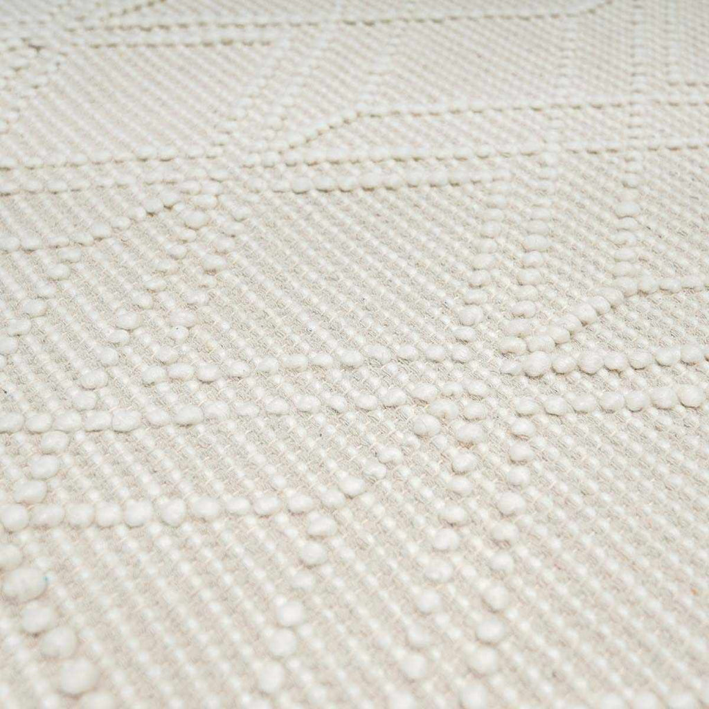 Ramsbury Trellis Weave Hand Woven Wool Blend Rug In Beige