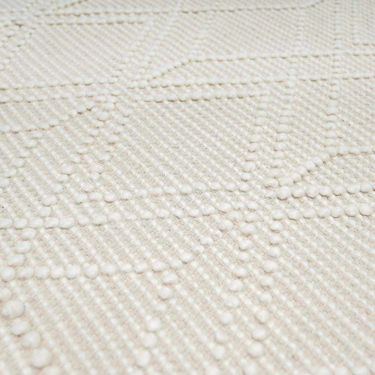 Ramsbury Trellis Weave Hand Woven Wool Blend Rug In Beige