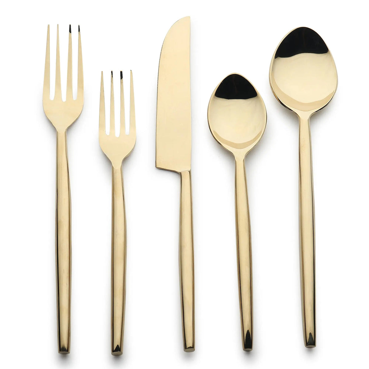 Brio PVD 5 Piece Flatware Set With Elegant Minimalist Design