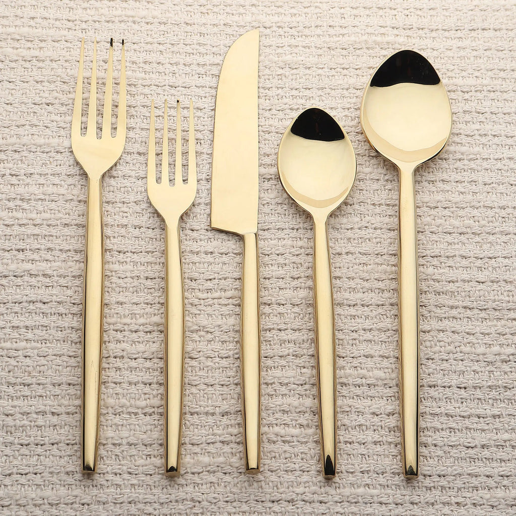 Brio PVD 5 Piece Flatware Set With Elegant Minimalist Design