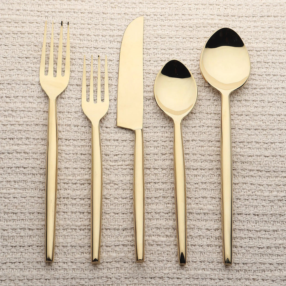 Brio PVD 5 Piece Flatware Set With Elegant Minimalist Design