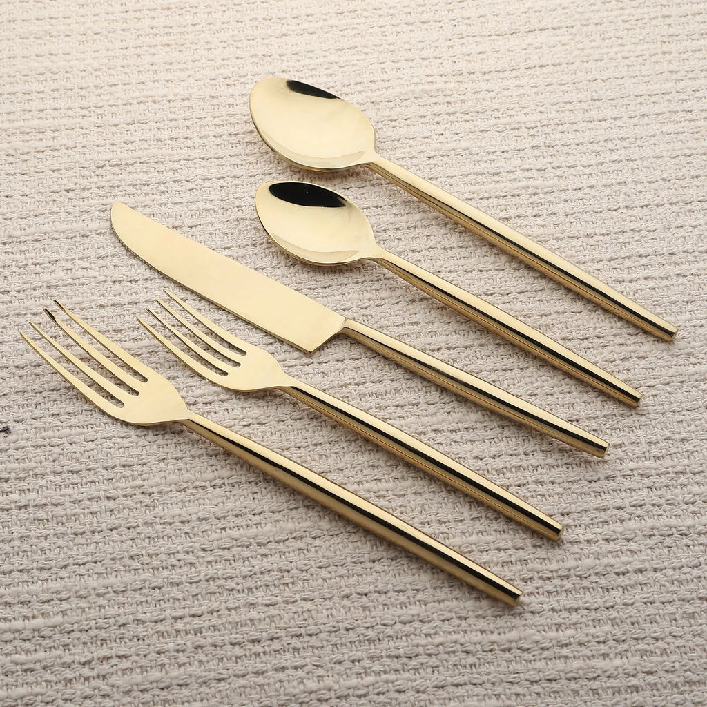 Brio PVD 5 Piece Flatware Set With Elegant Minimalist Design