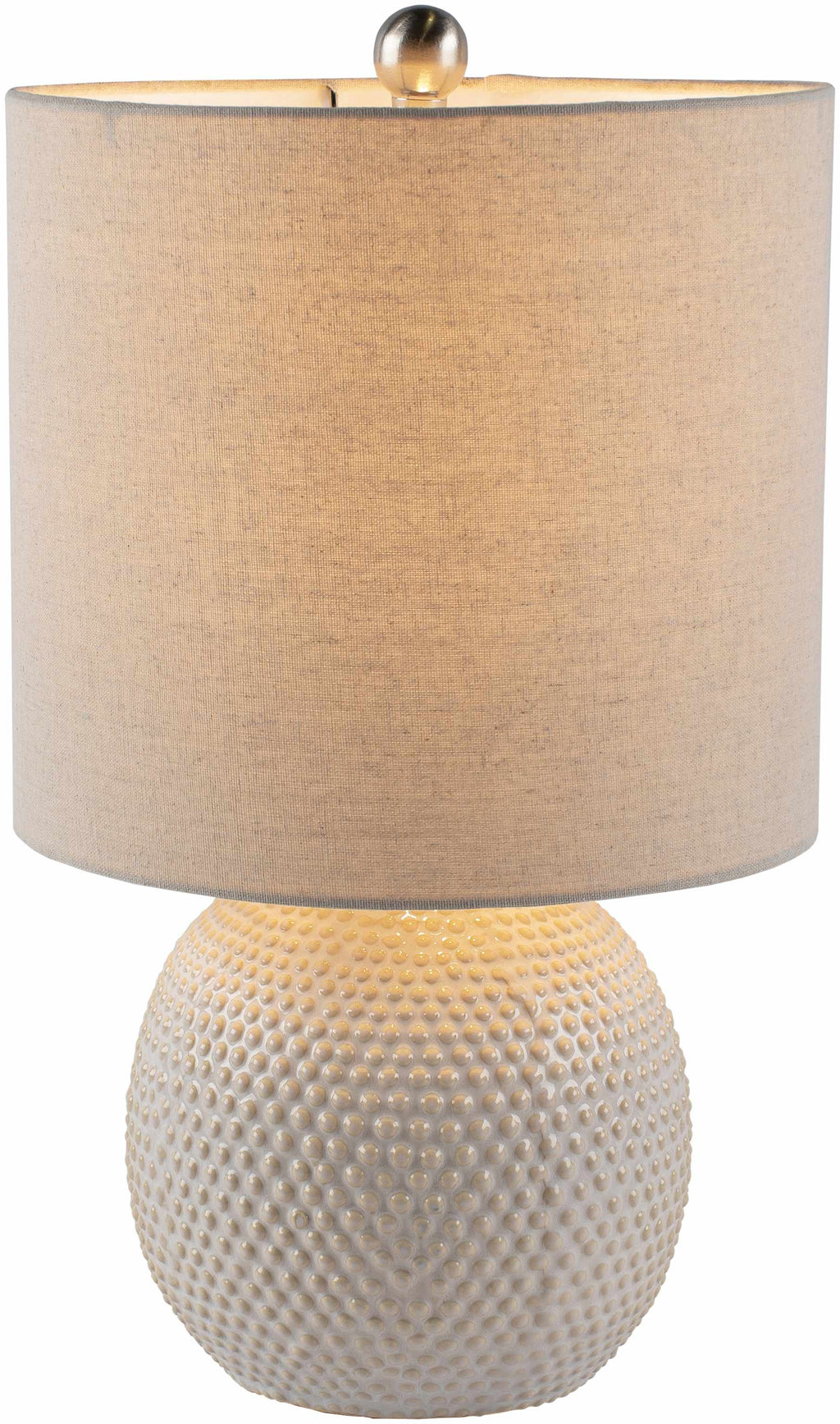 Manaloal Beige Textured Ceramic Table Lamp With Linen Shade