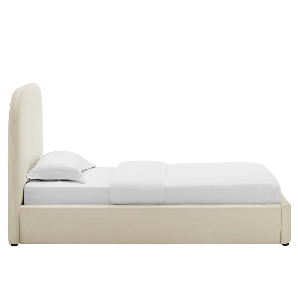 Modway Keynote Performance Velvet Curved Twin Platform Bed
