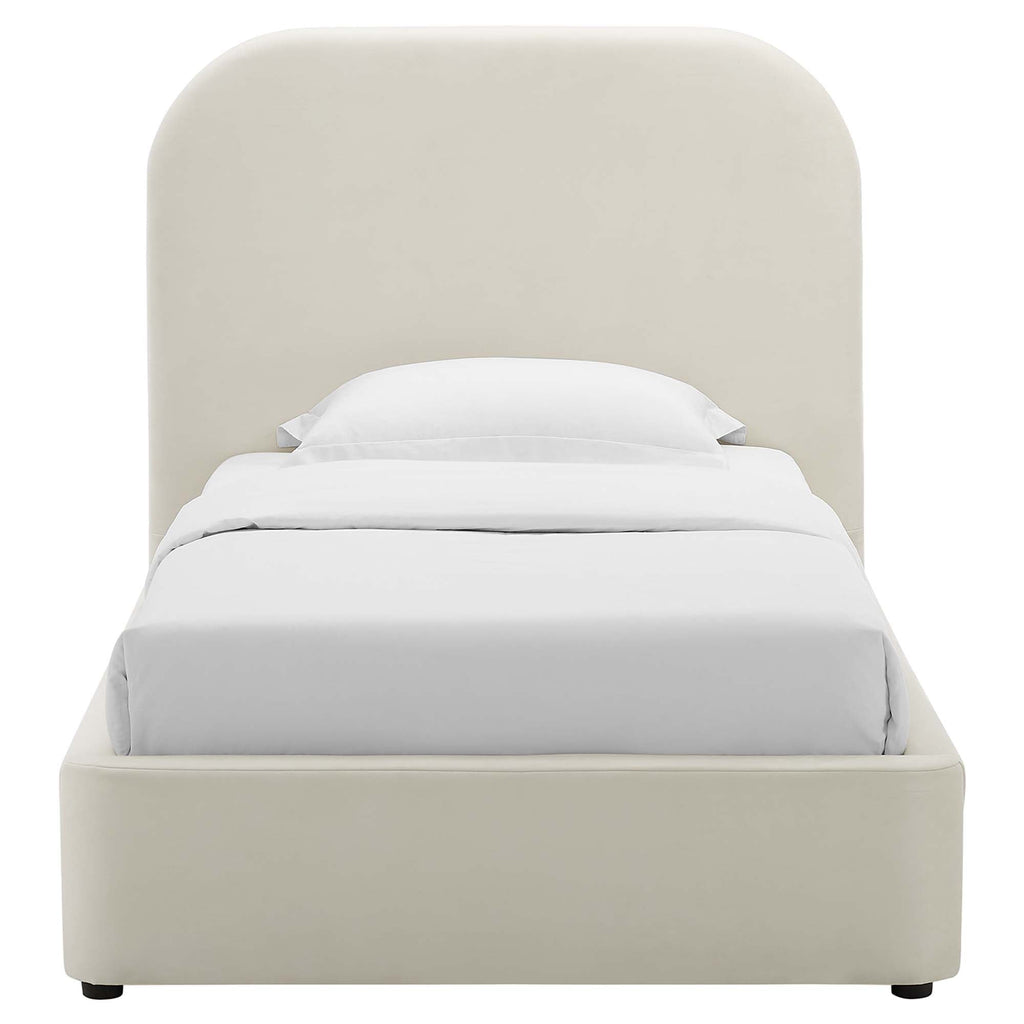 Modway Keynote Performance Velvet Curved Twin Platform Bed