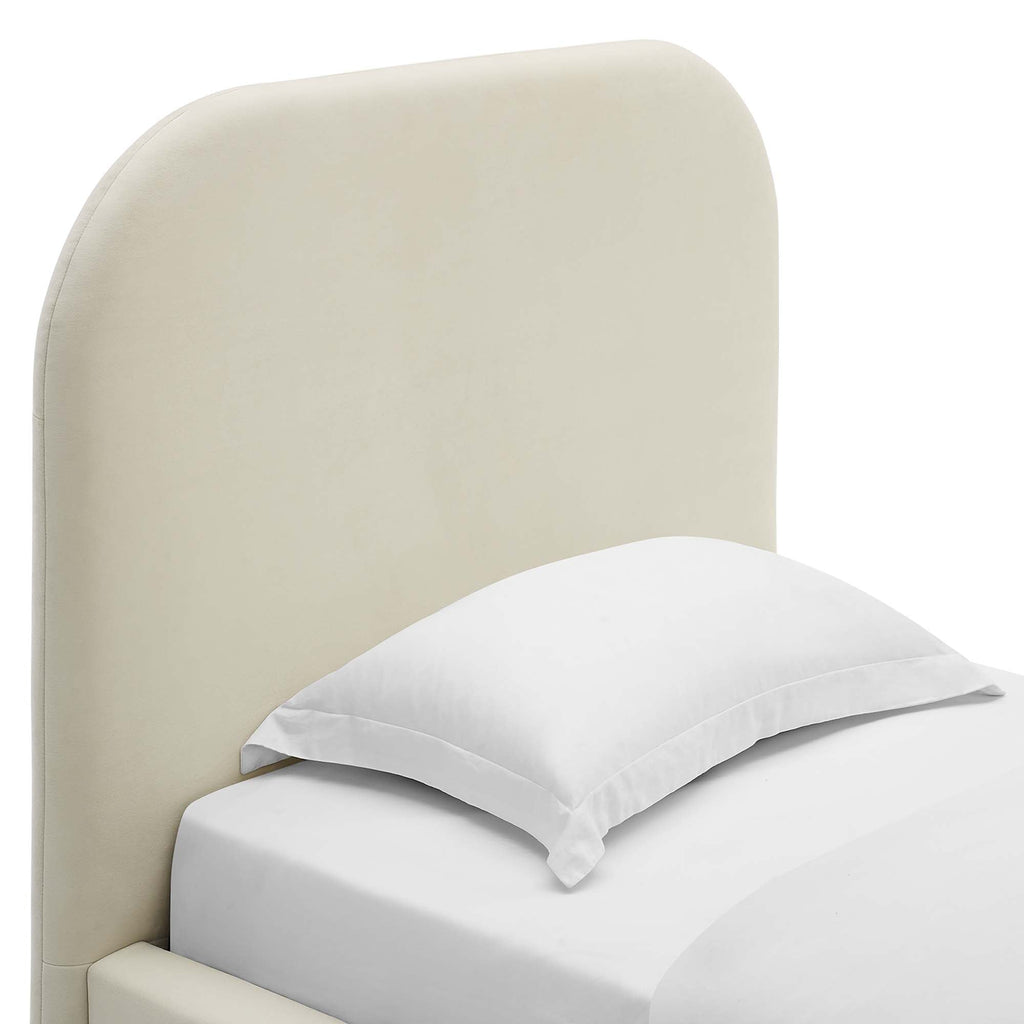 Modway Keynote Performance Velvet Curved Twin Platform Bed