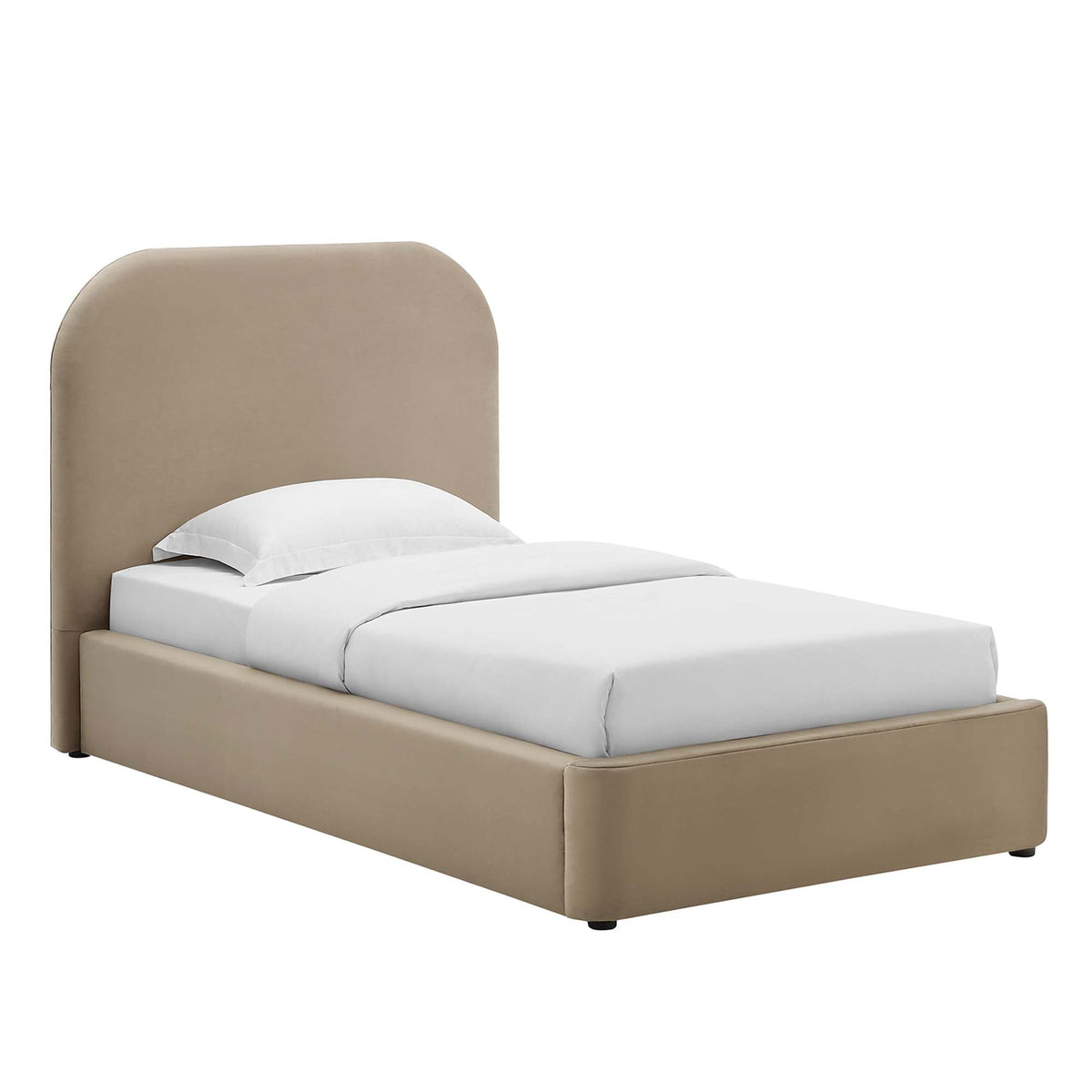 Modway Keynote Performance Velvet Curved Twin Platform Bed