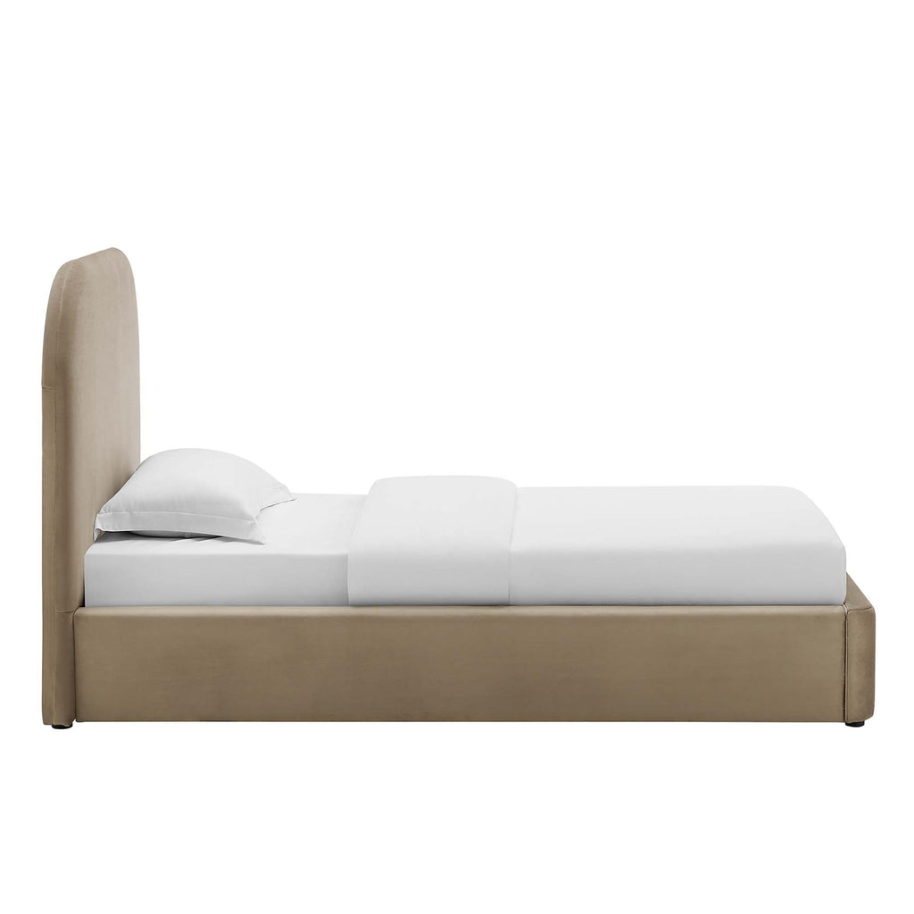 Modway Keynote Performance Velvet Curved Twin Platform Bed