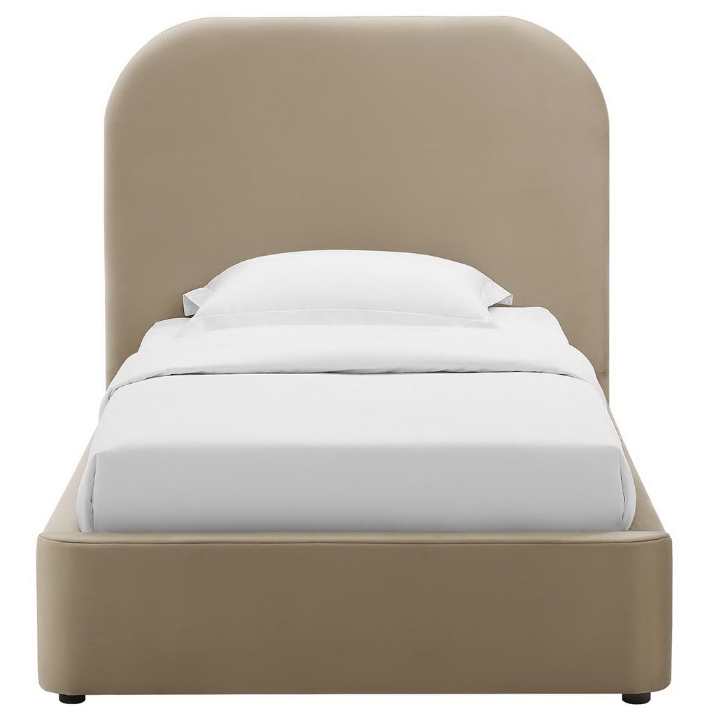 Modway Keynote Performance Velvet Curved Twin Platform Bed