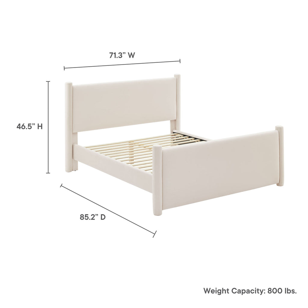 Modway Rael Performance Velvet Queen Padded Platform Bed