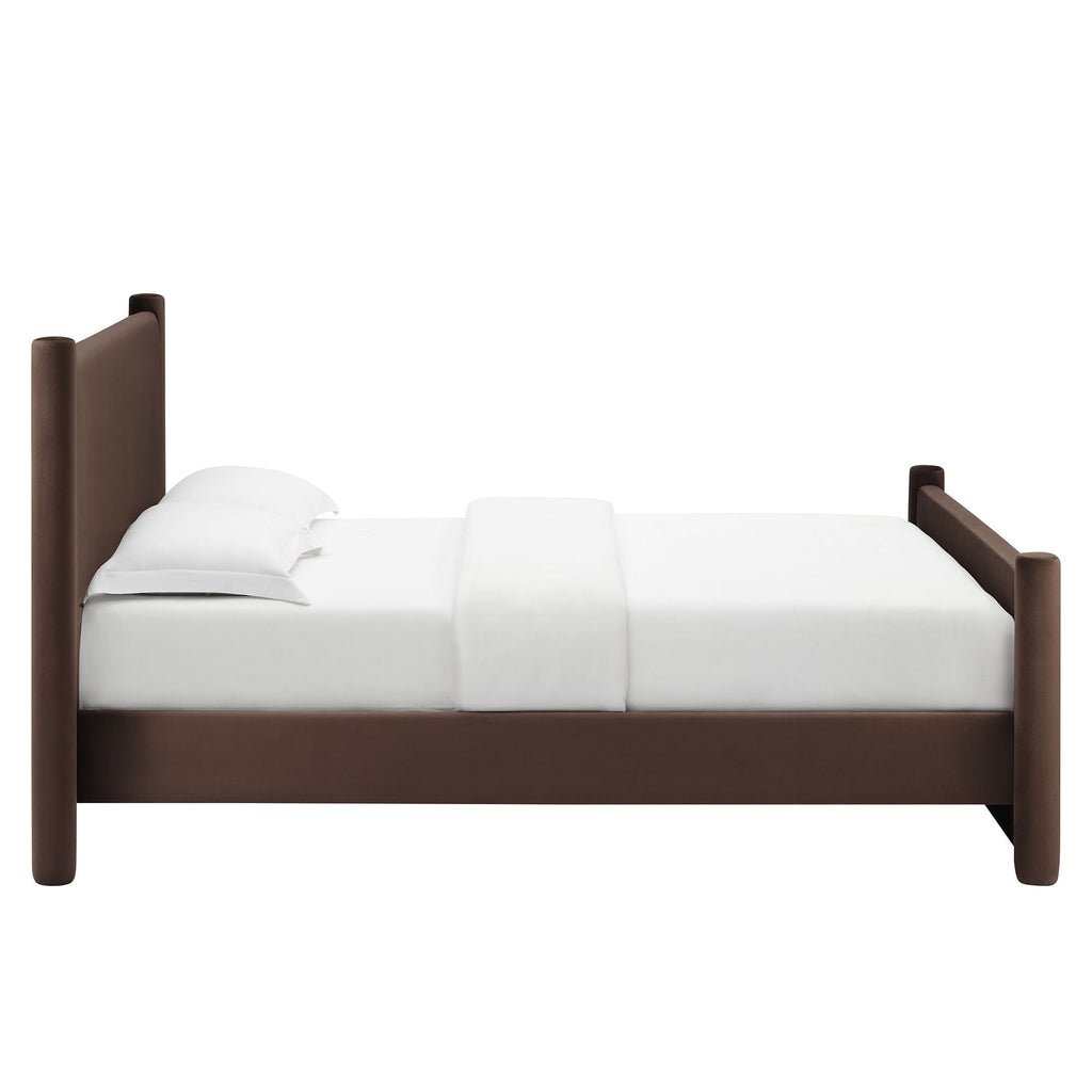 Modway Rael Performance Velvet Queen Padded Platform Bed