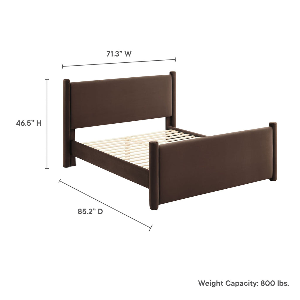 Modway Rael Performance Velvet Queen Padded Platform Bed