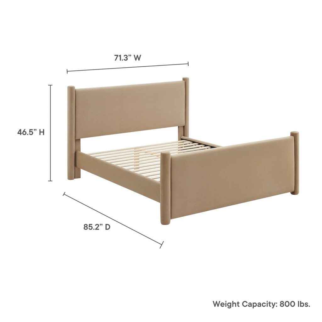 Modway Rael Performance Velvet Queen Padded Platform Bed