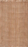 Senneterre Hand Woven Natural Jute Rug With Thick Tassel Ends