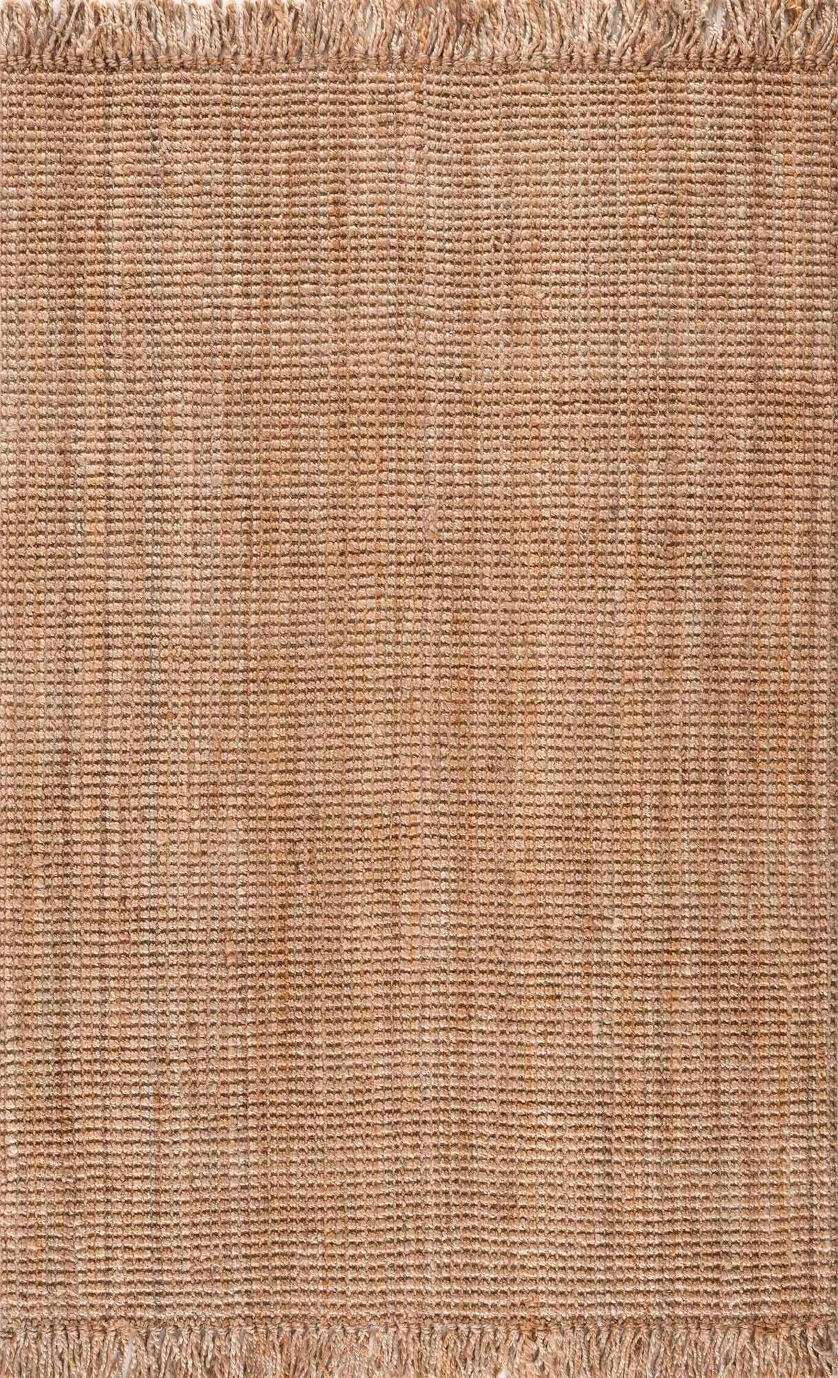 Senneterre Hand Woven Natural Jute Rug With Thick Tassel Ends