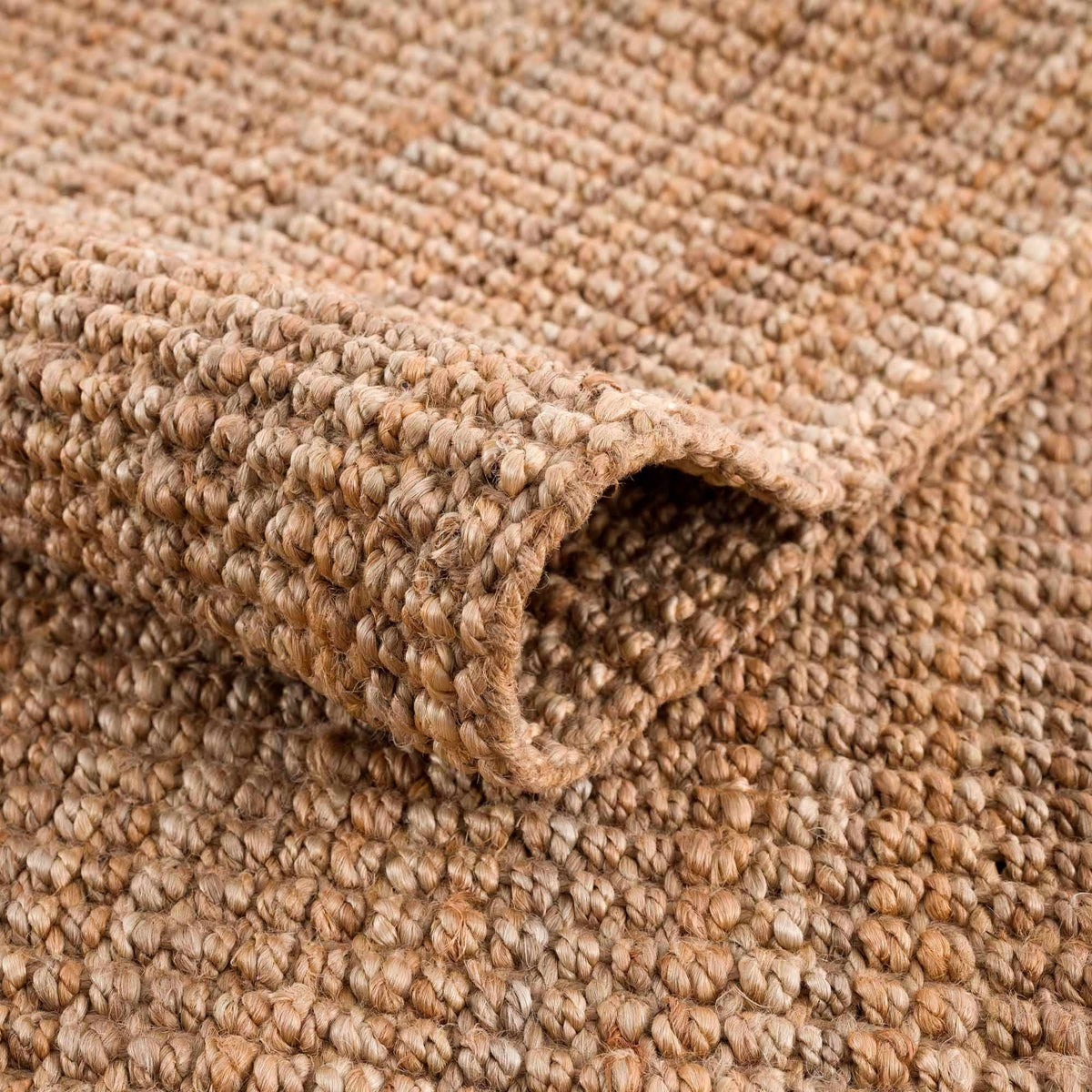 Senneterre Hand Woven Natural Jute Rug With Thick Tassel Ends