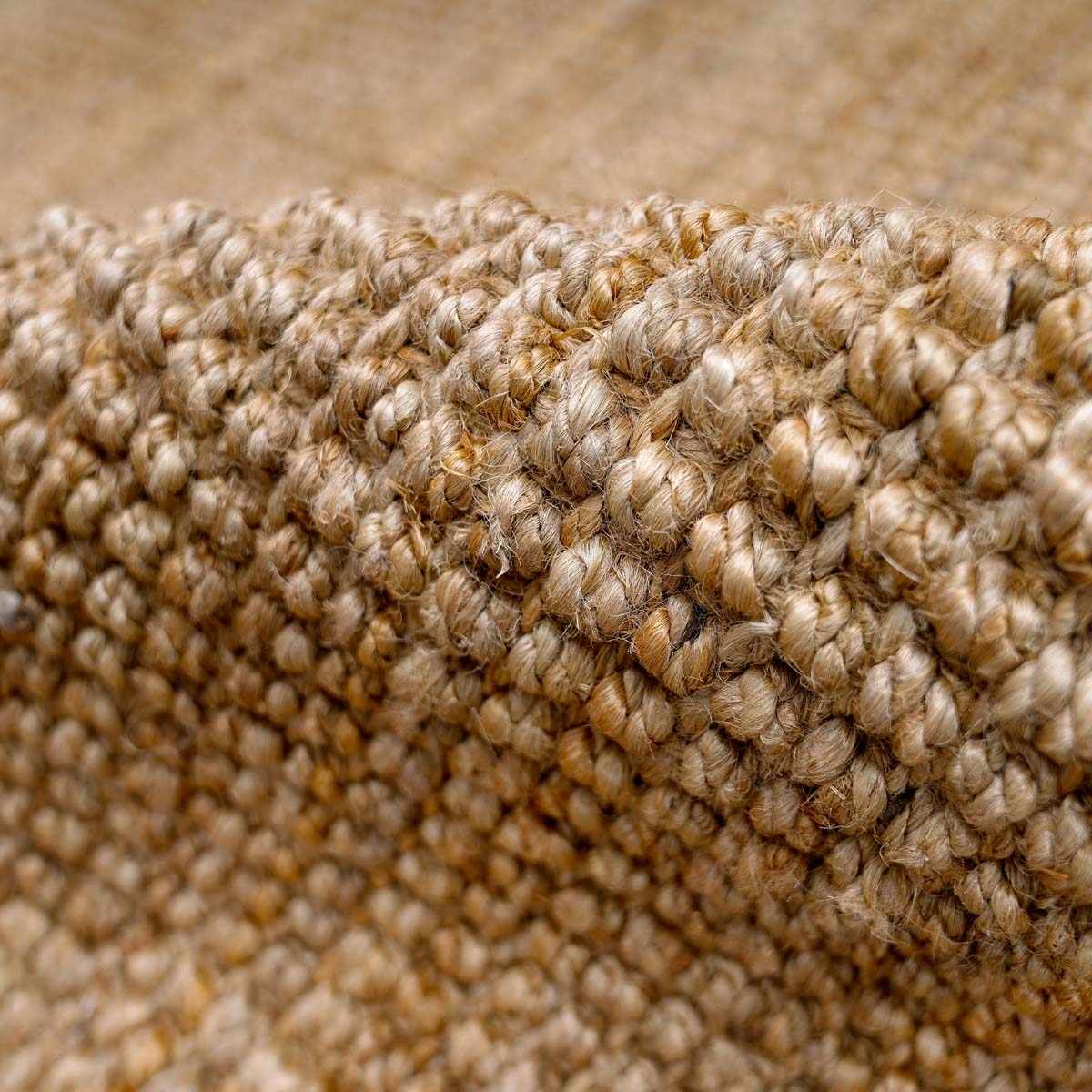 Senneterre Hand Woven Natural Jute Rug With Thick Tassel Ends