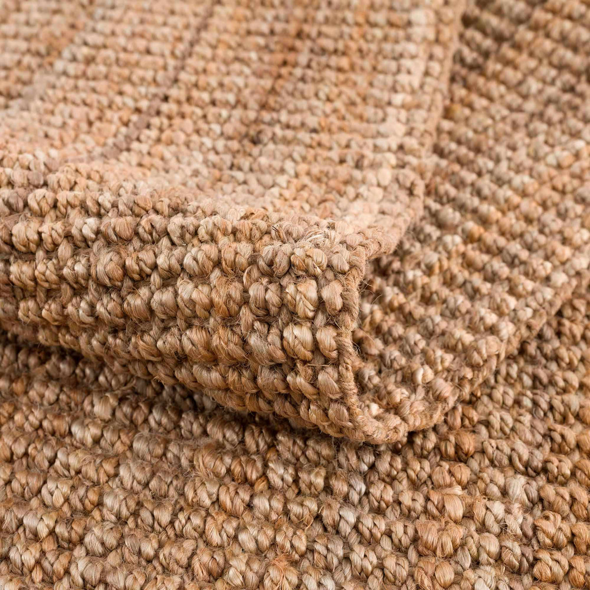 Senneterre Hand Woven Natural Jute Rug With Thick Tassel Ends