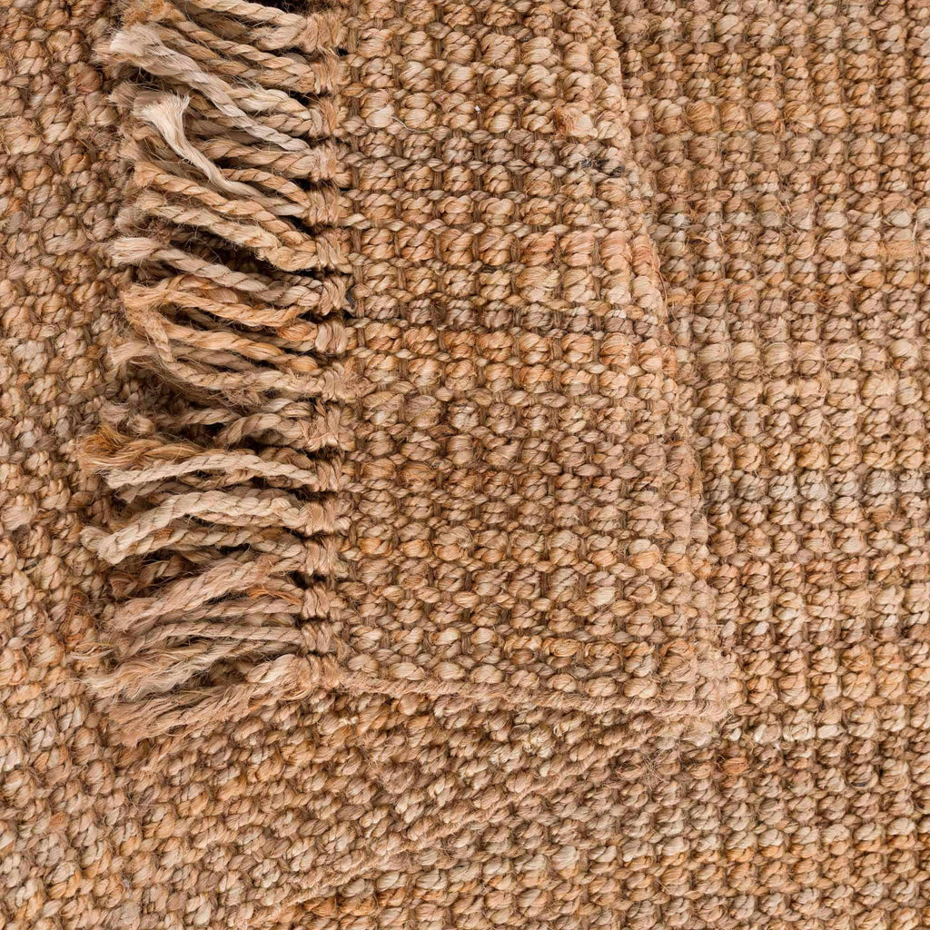 Senneterre Hand Woven Natural Jute Rug With Thick Tassel Ends