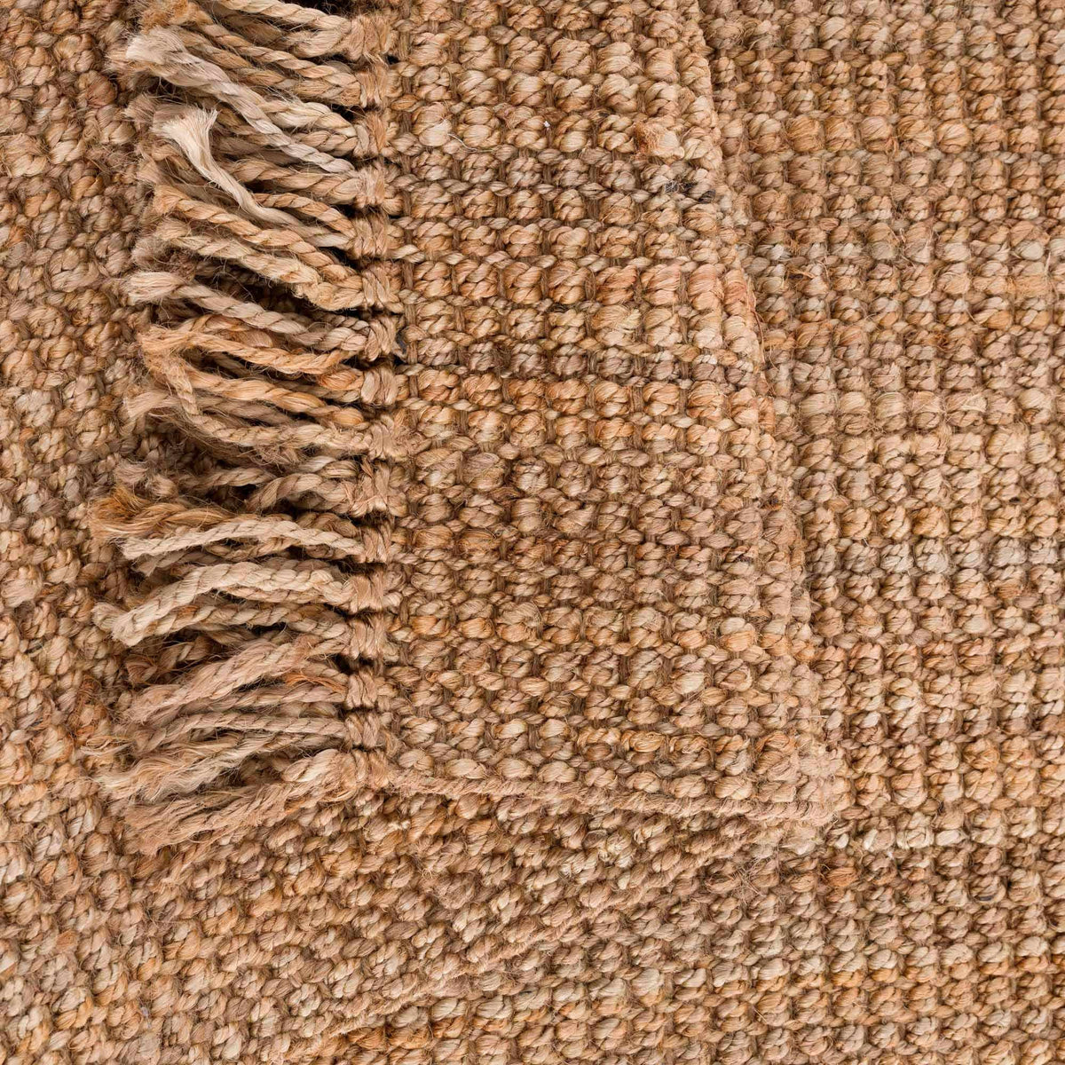 Senneterre Hand Woven Natural Jute Rug With Thick Tassel Ends