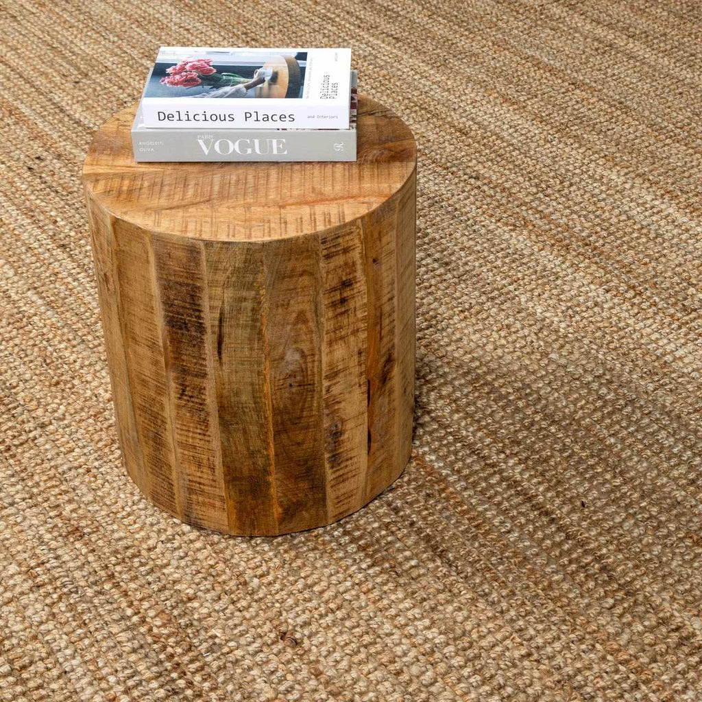Senneterre Hand Woven Natural Jute Rug With Thick Tassel Ends