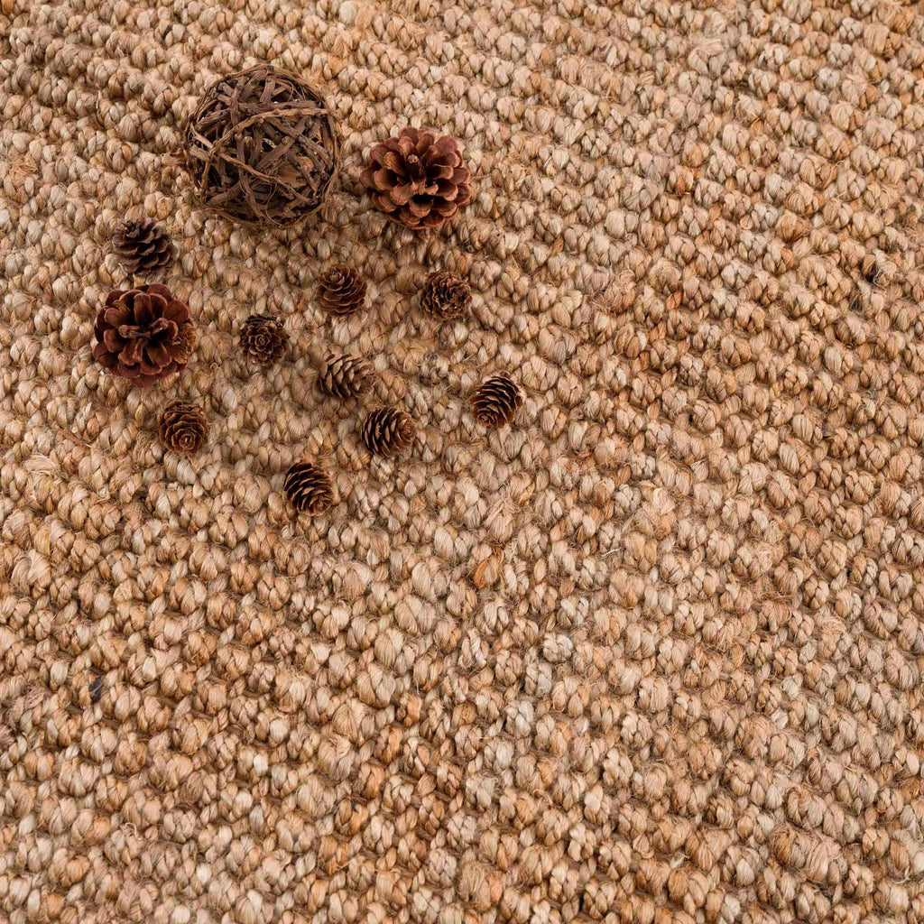 Senneterre Hand Woven Natural Jute Rug With Thick Tassel Ends