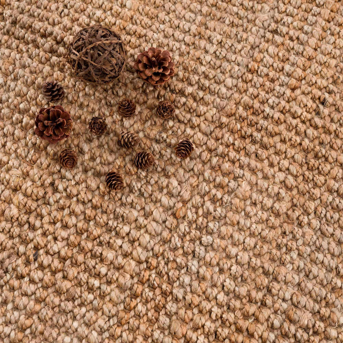 Senneterre Hand Woven Natural Jute Rug With Thick Tassel Ends