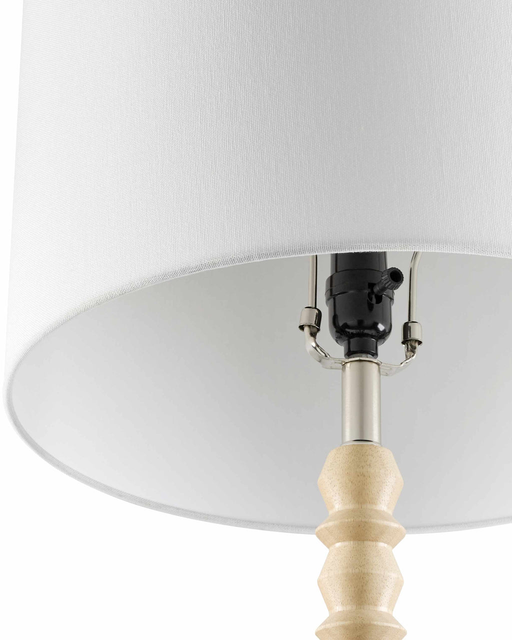 Motozintla Cream Wood Floor Lamp With White Linen Shade