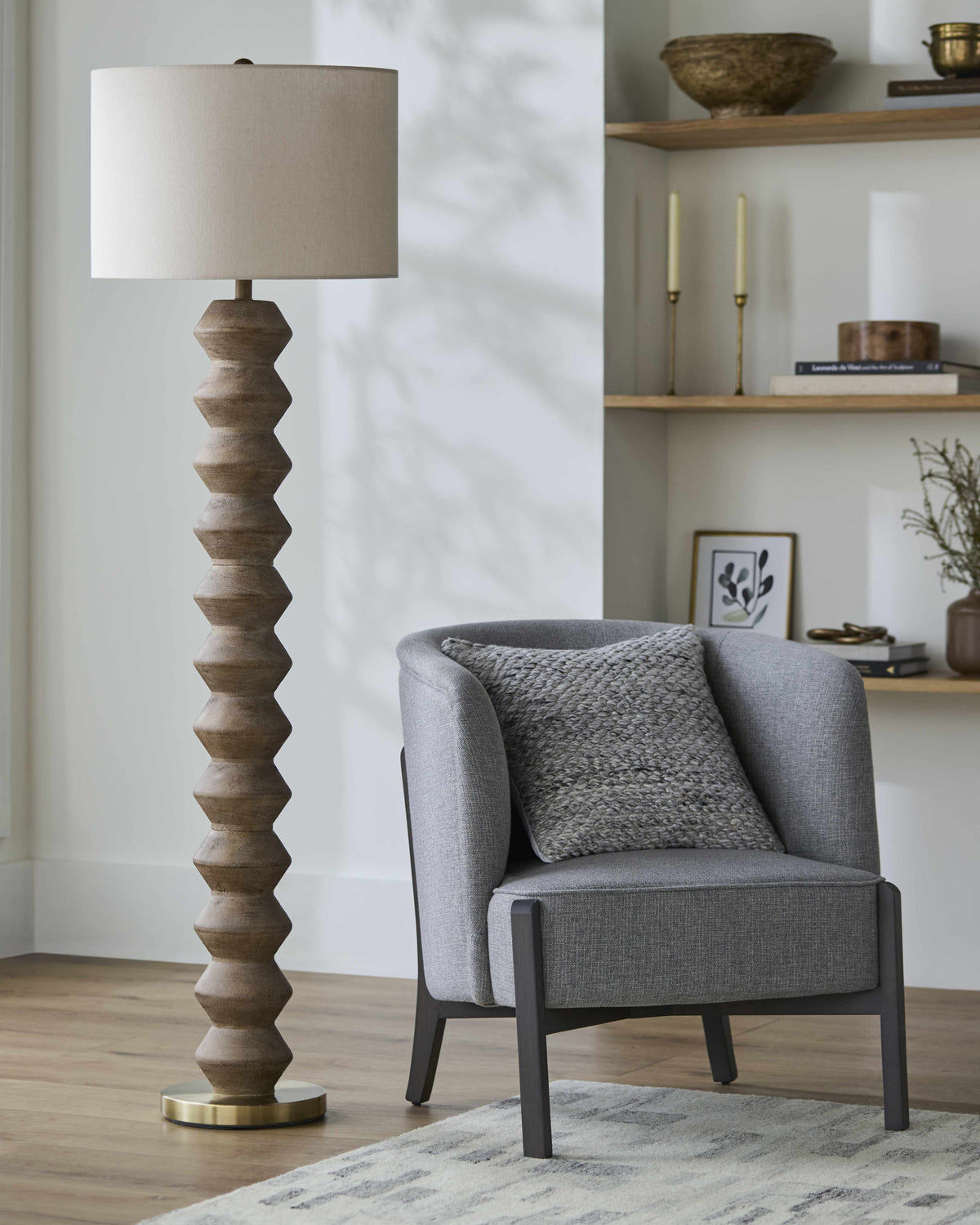 Matozinhos Dark Brown Floor Lamp With Three Light Modes