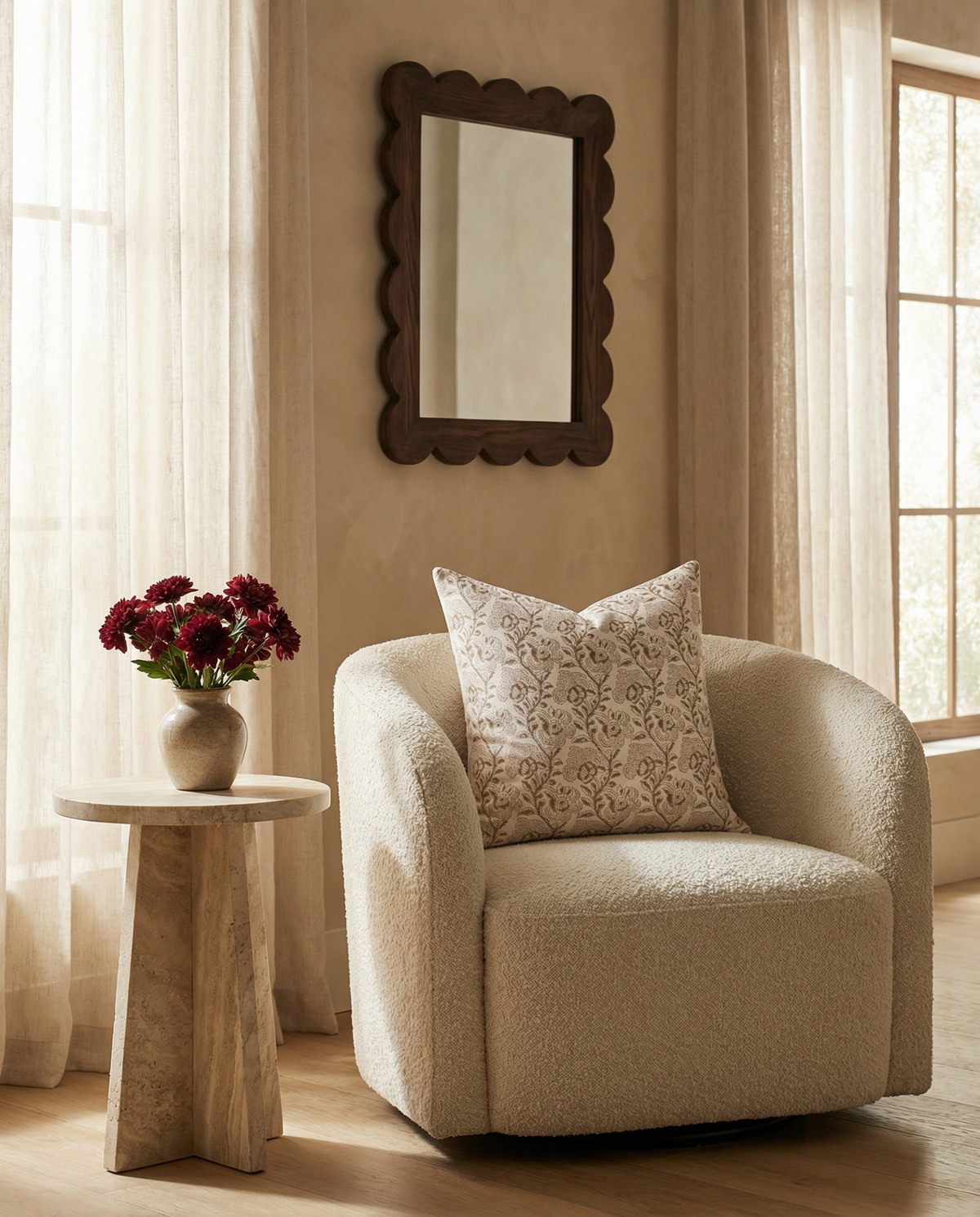 Magnolia Heritage Cotton Pillow Cover Burgundy Mustard