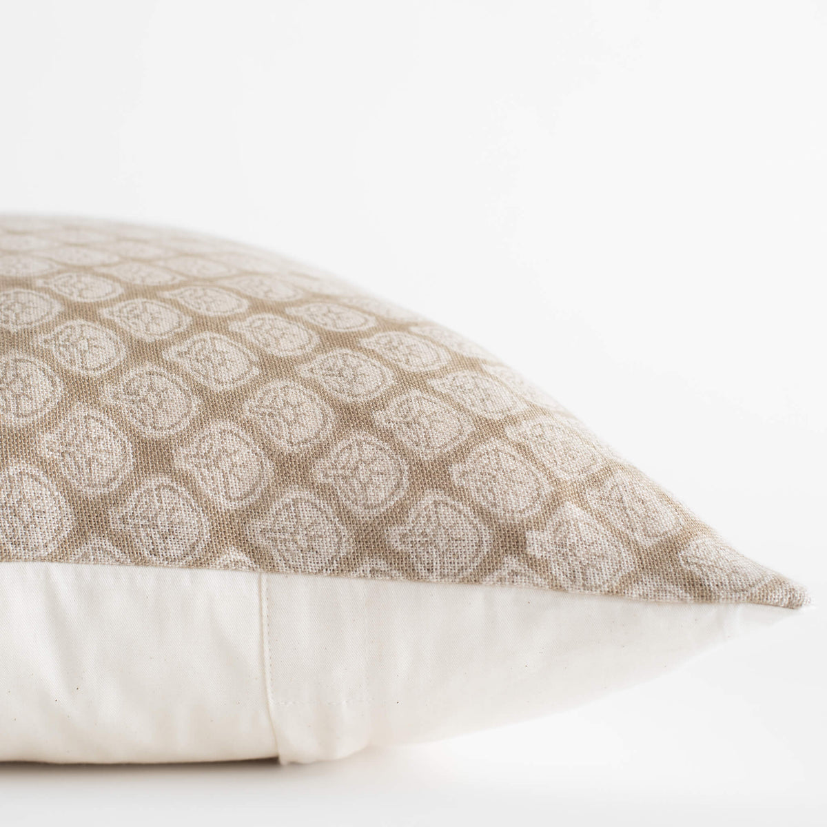 Ayla Curated Linen Pillow Cover With Mustard Block Print