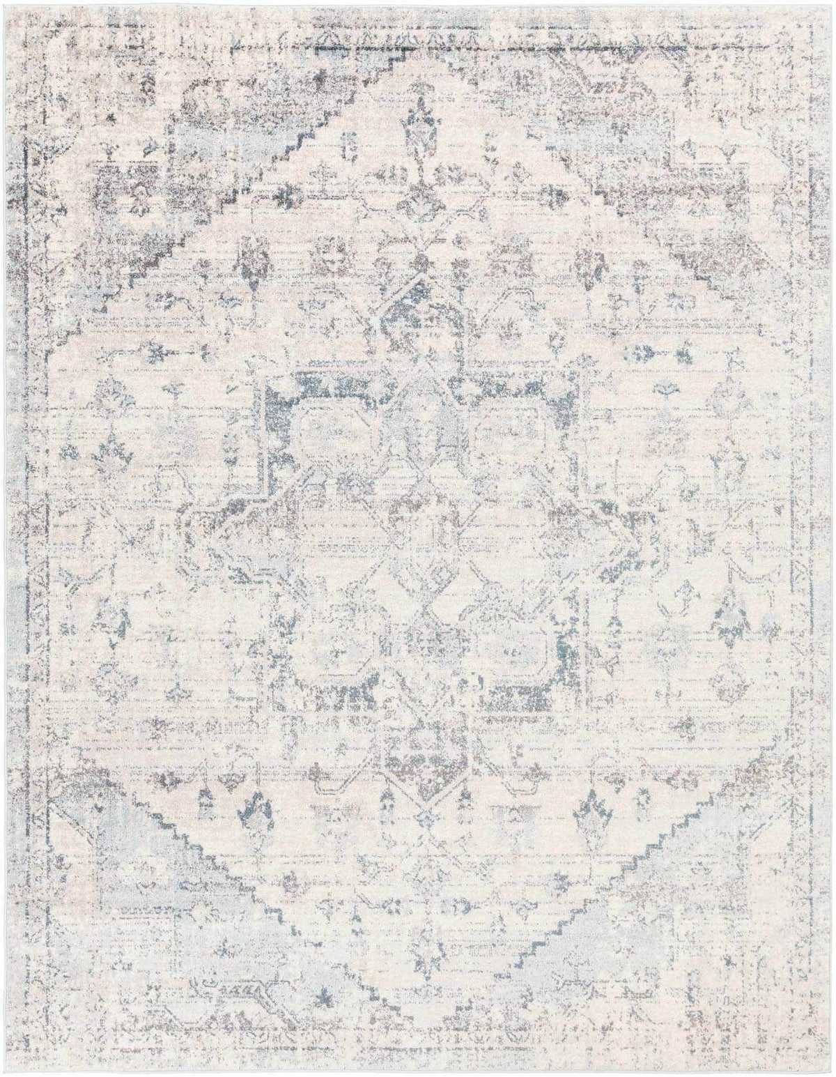 Aurelia Home Orrick Persian Medallion Area Rug Light Gray