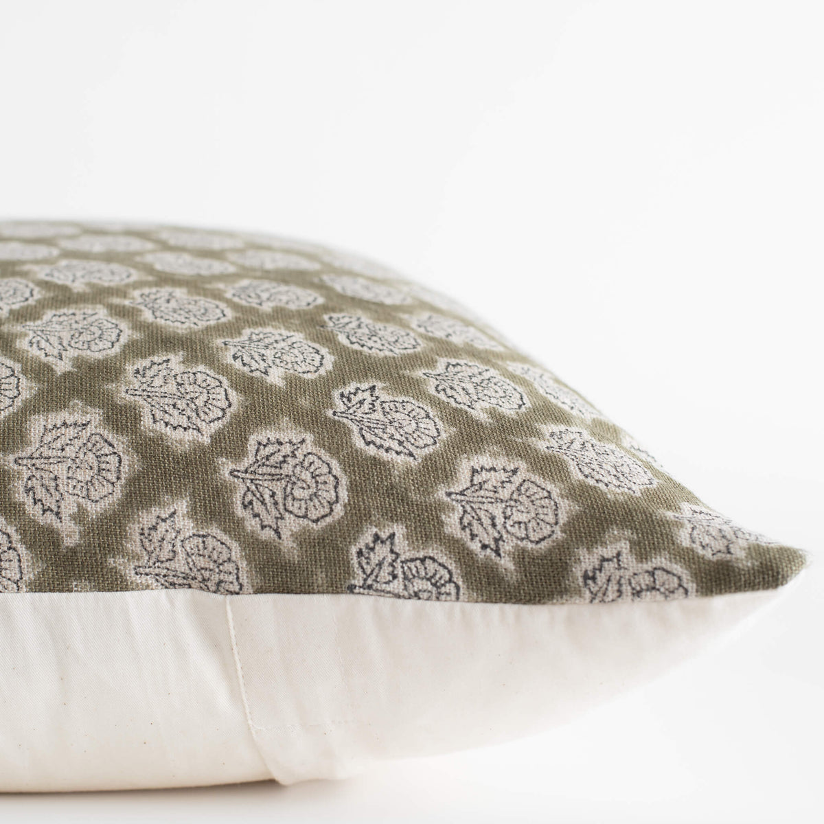 Fiora Artisan Floral Linen Lumbar Pillow Cover Block