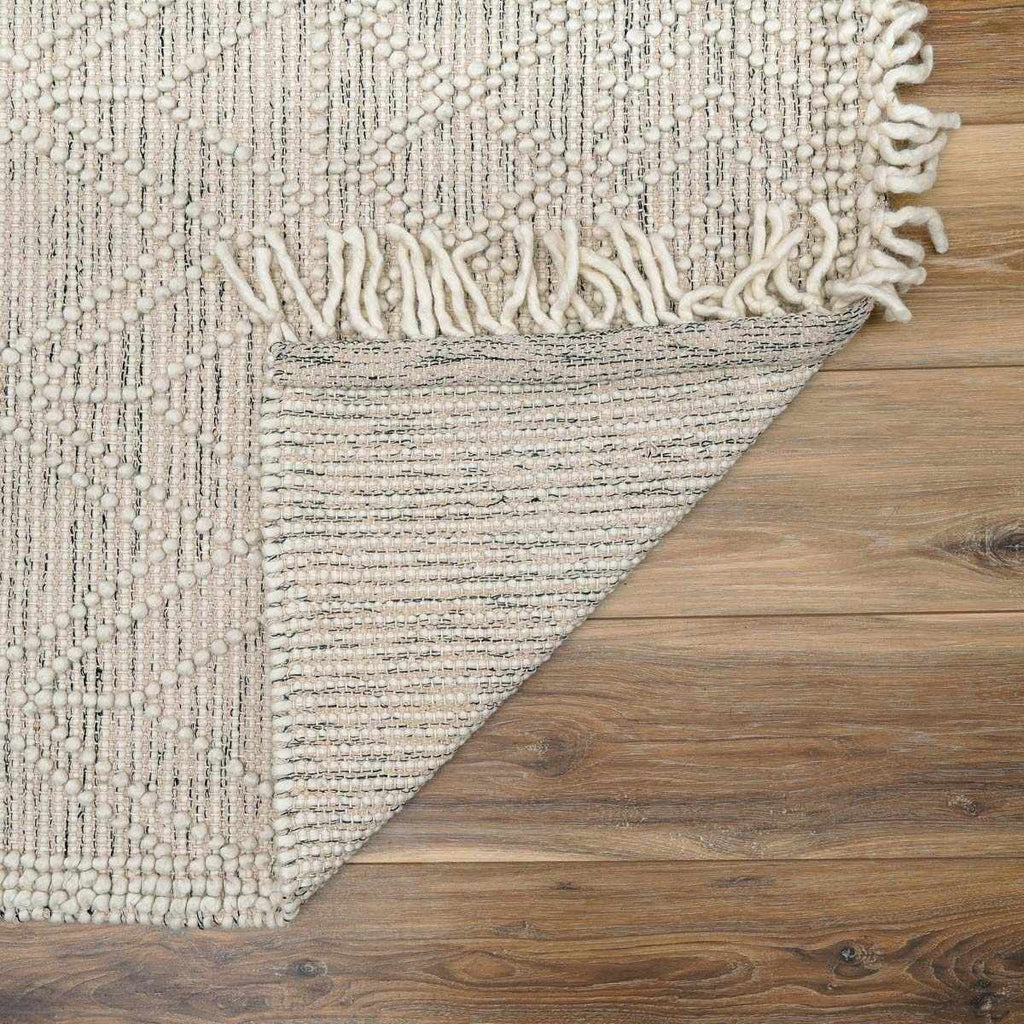 Ramsbury Ivory Black Handcrafted Wool Area Rug
