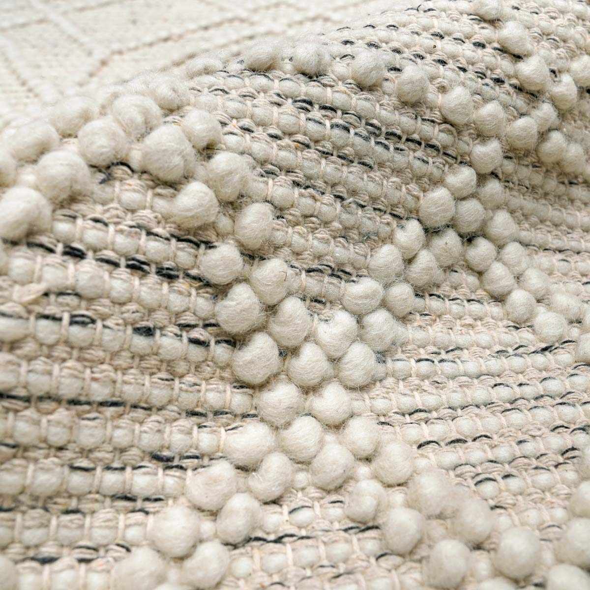 Ramsbury Ivory Black Handcrafted Wool Area Rug
