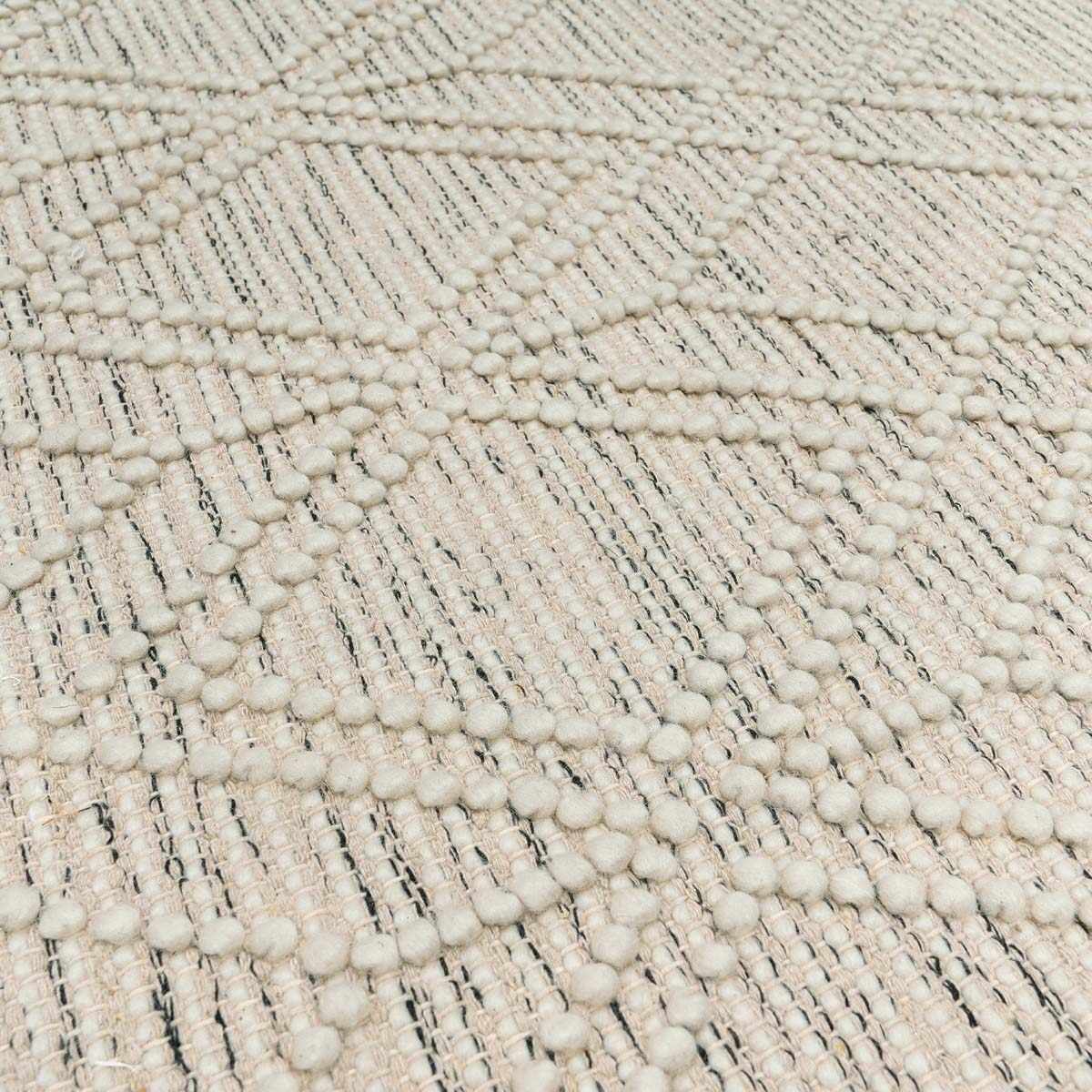 Ramsbury Ivory Black Handcrafted Wool Area Rug