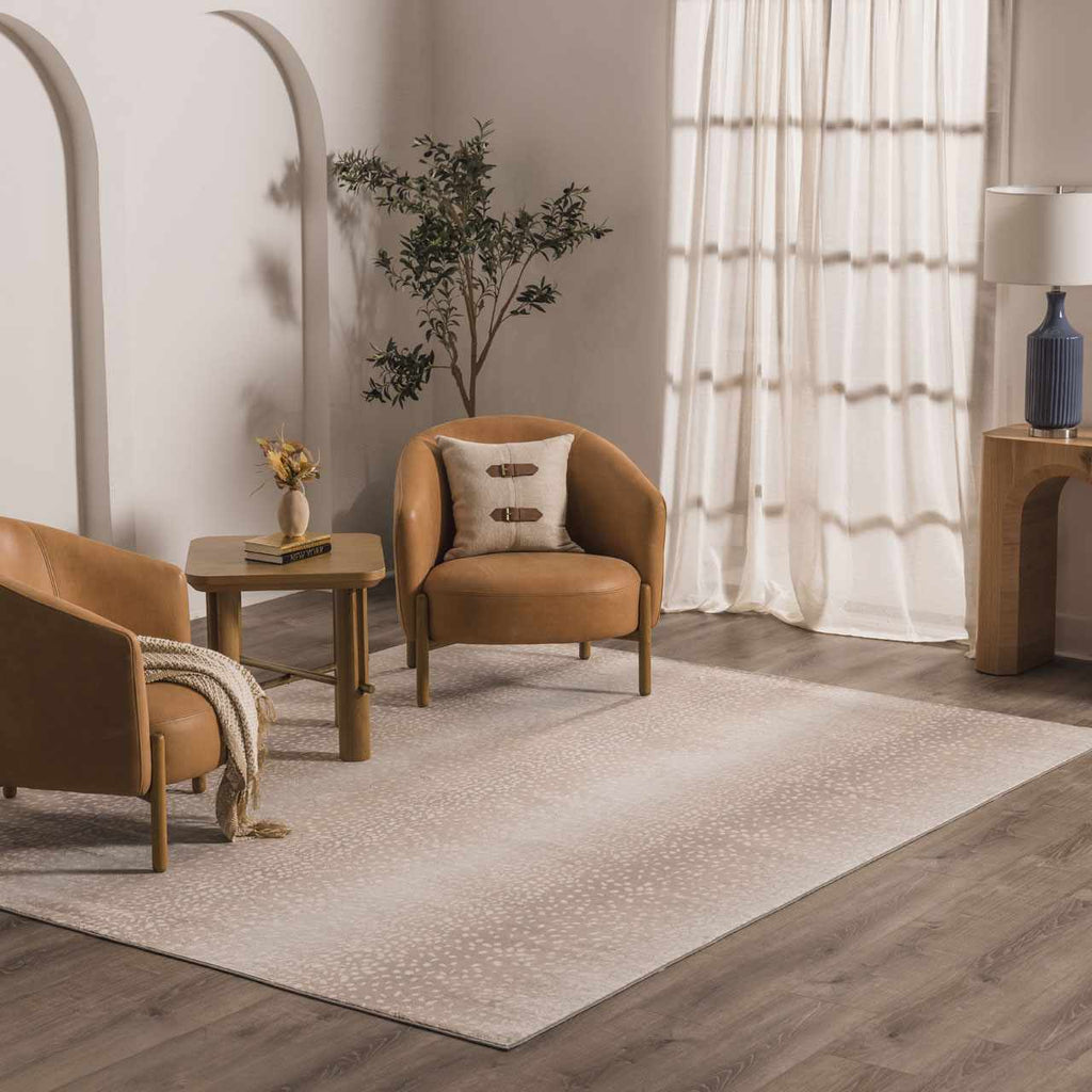 Pointblank Sophisticated Tan Leopard Area Rug With Texture