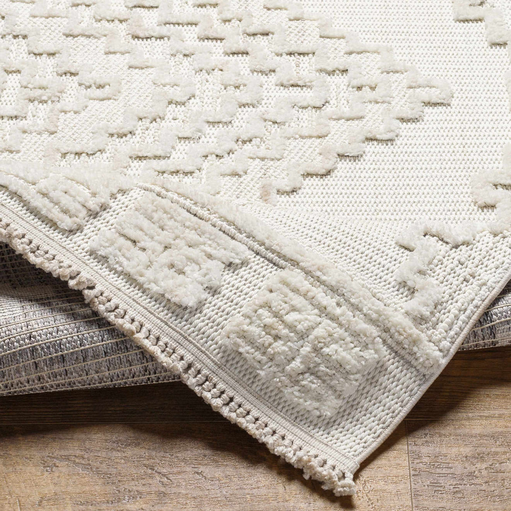 Rosales High Low Pile Elegant Soft Cream Handcrafted Rug