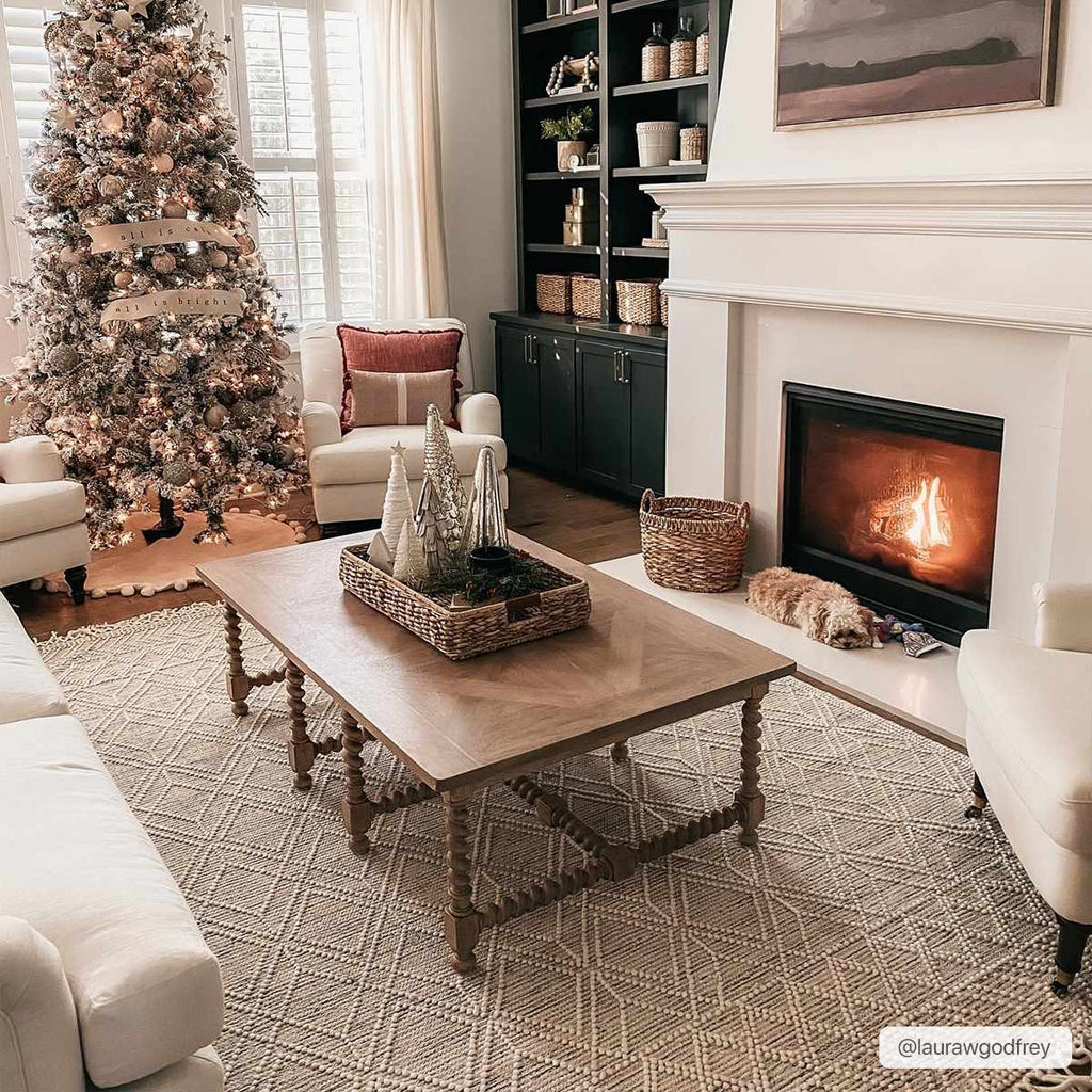 Ramsbury Ivory Black Handcrafted Wool Area Rug