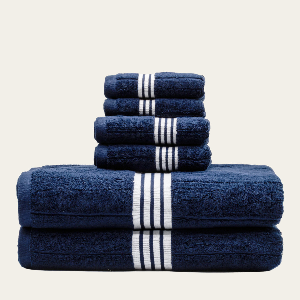 Nautilus 600 GSM Australian Cotton Towel Navy Blue Striped