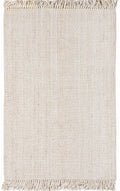 Senneterre Hand Woven Bleached Jute Rug With Tassel Fringe