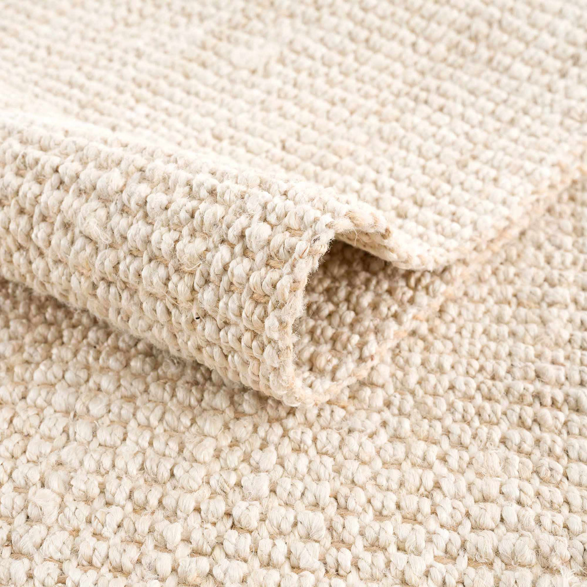 Senneterre Hand Woven Bleached Jute Rug With Tassel Fringe