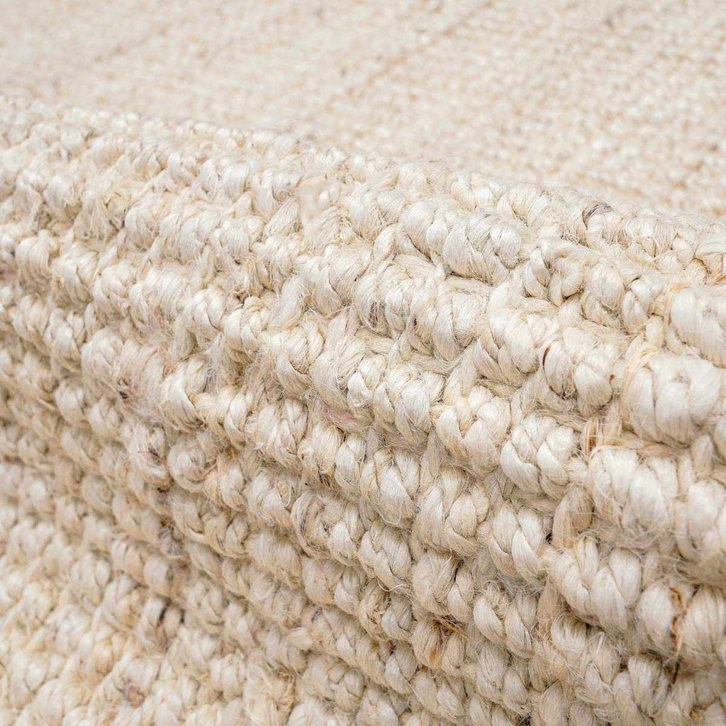 Senneterre Hand Woven Bleached Jute Rug With Tassel Fringe