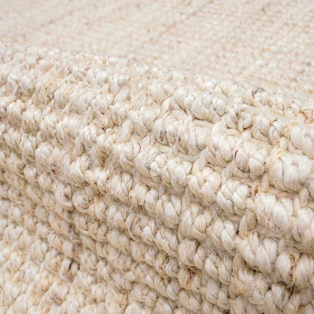 Senneterre Hand Woven Bleached Jute Rug With Tassel Fringe