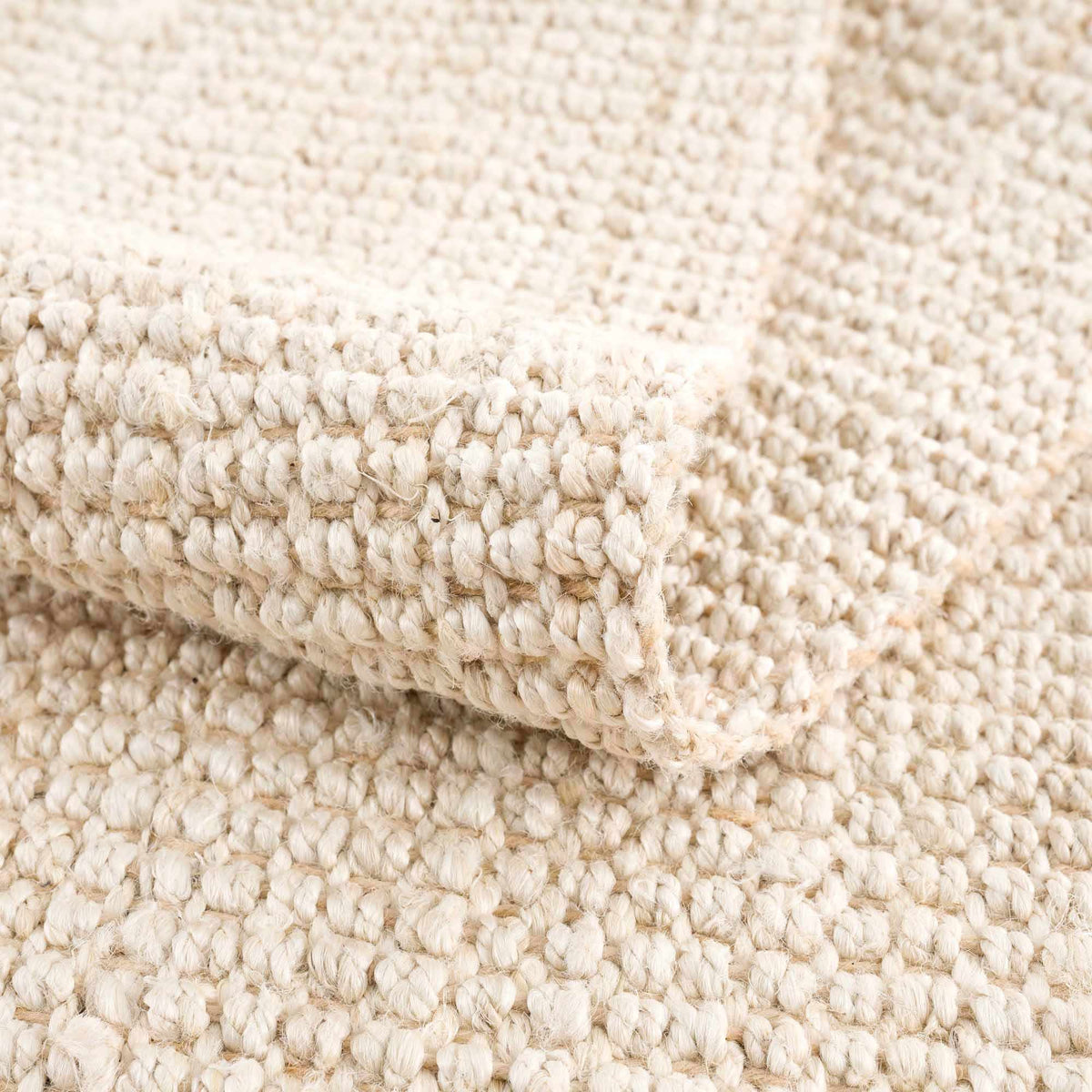 Senneterre Hand Woven Bleached Jute Rug With Tassel Fringe