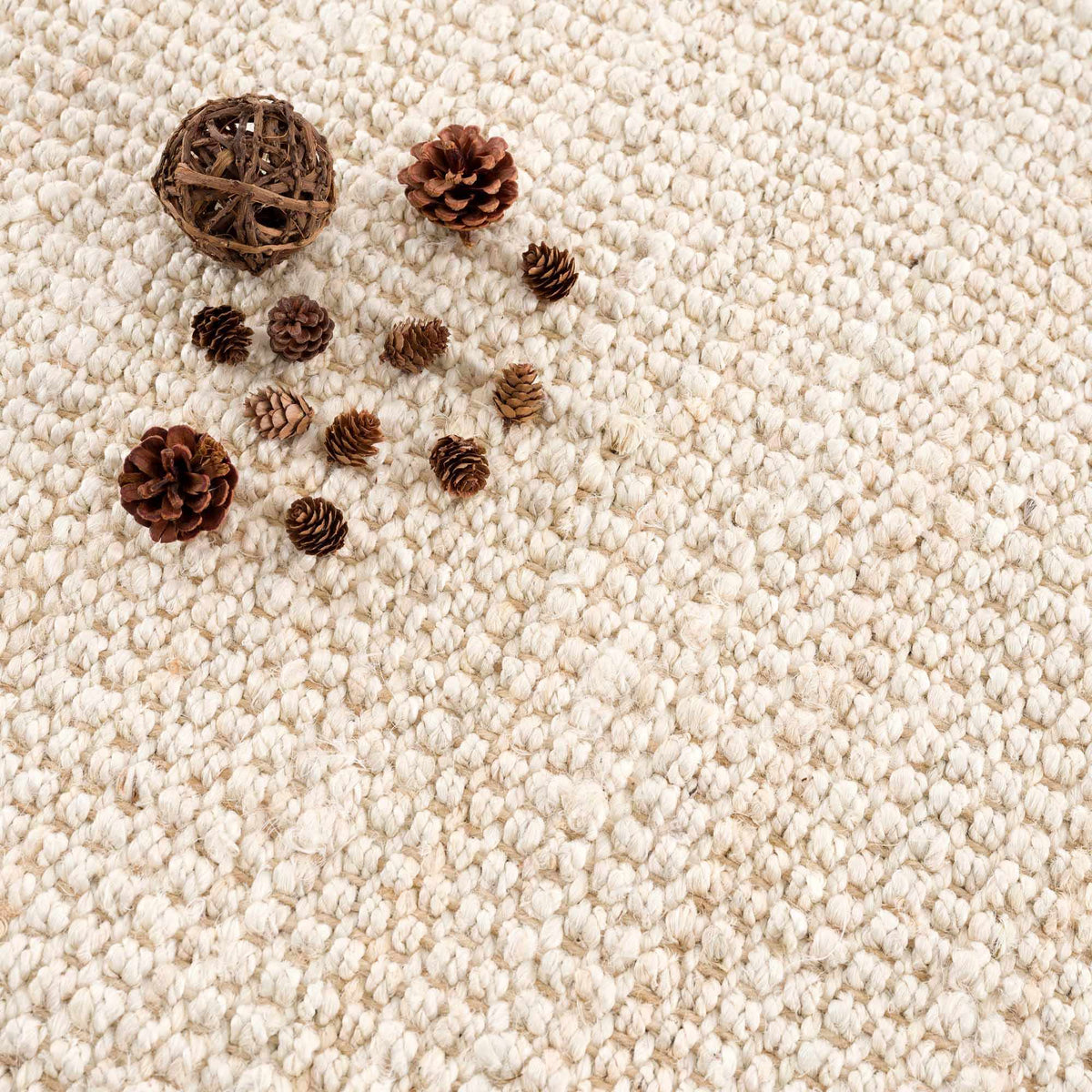 Senneterre Hand Woven Bleached Jute Rug With Tassel Fringe